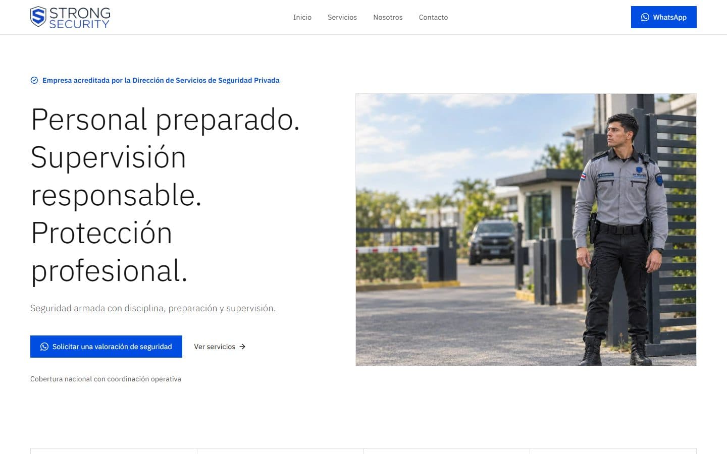 Home page of Strong Security on desktop